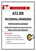 2023 ATI RN Maternal Newborn Dynamic Quiz Exam &ndash; 2023 Maternal Newborn NGN Questions and Case Scenarios &lpar;Actual PDF&rpar;