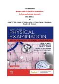 Test Bank For&NewLine;Seidel's Guide to Physical Examination &NewLine;An Interprofessional Approach&NewLine;-&Tab;10th Edition&NewLine;By&NewLine;Jane W&period; Ball&comma; Joyce E&period; Dains&comma; John A&period; Flynn&comma; Barry S Solomon&comma; Rosalyn W Stewart &vert;Complete Verified Test Bank&comma; All Chapters Covered&vert;&NewLine;