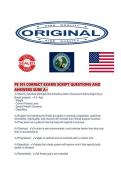 PE 101 CORRECT EXAMS SCRIPT QUESTIONS AND ANSWERS SURE