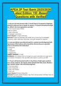 APEA 3P Test Bank &vert;2025&sol;2026 Latest Edition 150 -Based Questions with Verified