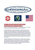 FLORIDA NOTARY UPDATED FINAL EXAM QUESTIONS AND ANSWERS SURE 
