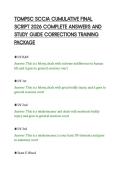 TOMPSC SCCJA CUMULATIVE FINAL&NewLine;SCRIPT 2026 COMPLETE ANSWERS AND&NewLine;STUDY GUIDE CORRECTIONS TRAINING&NewLine;PACKAGE&NewLine;