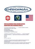 RCFE CALIFORNIA FINAL EXAMS ACTUAL QUESTIONS AND ANSWERS SURE