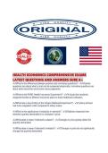 HEALTH ECONOMICS COMPREHENSIVE EXAMS LATEST QUESTIONS AND ANSWERS SURE 