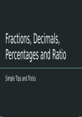Summary Fractions&comma; Decimals&comma; Percentages and ratio GCSE WJEC Maths