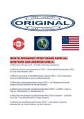 HEALTH ECONOMICS STUDY EXAMS GUIDE ALL QUESTIONS AND ANSWERS SURE