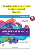 Test Bank For Nursing Research In Canada&comma; &NewLine;5th Edition Chapters 1-21