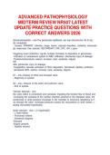 NR 507 &ndash; Advanced Pathophysiology Midterm Review Practice Questions Study Guide Latest Edition &lpar;2026&rpar;
