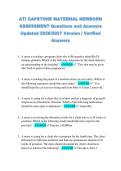 ATI CAPSTONE MATERNAL NEWBORN &NewLine;ASSESSMENT Questions and Answers &NewLine;Updated 2026&sol;2027 Version &vert; Verified &NewLine;Answers 