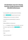 ACQ&lowbar;202&lowbar;Module&lowbar;2&lowbar;Exam&lowbar;Part&lowbar;II&lowbar;Planning&lowbar;Acquisition&lowbar;Strategy&lowbar;Development