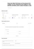 TEXAS CDL PERMIT TEST EXAM &lpar;ACTUAL EXAM&rpar; WITH CORRECT ACTUAL QUESTIONS AND CORRECTLY WELL DEFINED ANSWERS LATEST ALREADY GRADED A&plus; 2026