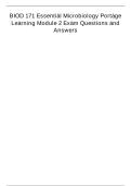 Portage Learning BIOD 171 Essential Microbiology Module 2 Exam &vert; Verified Questions & Answers