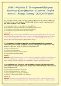 PSYC 140 Module 2 Developmental Lifespan Psychology Exam Questions & Verified Answers &vert; Portage Learning 2026&sol;2027 Update &vert; 150&plus; Questions with Detailed Rationales