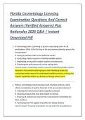 Florida Cosmetology Licensing &NewLine;Examination Questions And Correct &NewLine;Answers &lpar;Verified Answers&rpar; Plus &NewLine;Rationales 2026 Q&A &vert; Instant &NewLine;Download Pdf 
