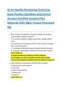 SC Air Quality Monitoring Technician &NewLine;Exam Practice Questions And Correct &NewLine;Answers &lpar;Verified Answers&rpar; Plus &NewLine;Rationale 2026 Q&A&vert; Instant Download &NewLine;Pdf
