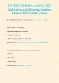 CCT PRACTICE EXAM &lpar;Latest 2026 2027&rpar; Cardiac Anatomy & Physiology Questions & Answers 100- Correct -Grade A