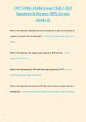 CPCT FINAL EXAM &lpar;Latest 2026 2027 Questions & Answers 100- Correct&period;