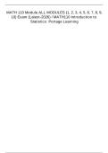 Portage Learning MATH 110 Introduction to Statistics Modules 1&ndash;10 Exams &vert; Verified Questions & Answers
