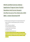 NFLPA Certified Contract Advisor &NewLine;Application Program Exam Practice &NewLine;Questions And Correct Answers &NewLine;&lpar;Verified Answers&rpar; Plus Rationales 2026 &NewLine;Q&A &vert; Instant Download Pdf 