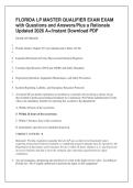 FLORIDA LP MASTER QUALIFIER EXAM EXAM &NewLine;with Questions and Answers&sol;Plus a Rationale &NewLine;Updated 2026 A&plus;&sol;Instant Download PDF 