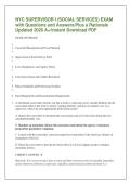NYC SUPERVISOR I &lpar;SOCIAL SERVICES&rpar; EXAM &NewLine;with Questions and Answers&sol;Plus a Rationale &NewLine;Updated 2026 A&plus;&sol;Instant Download PDF