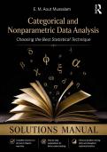 Solutions Manual for Categorical and Nonparametric Data Analysis&colon; Choosing the Best Statistical Technique&comma; 1st Edition &lpar;Nussbaum&comma; 2014&rpar; &vert; All Chapters 1&ndash;15 Covered&NewLine;