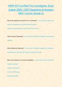 NFPA 921 Certified Fire Investigator Exam &lpar;Latest 2026 2027 Questions & Answers 100- Correct -Grade A