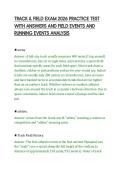 TRACK & FIELD EXAM 2026 PRACTICE TEST&NewLine;WITH ANSWERS AND FIELD EVENTS AND&NewLine;RUNNING EVENTS ANALYSIS&NewLine;