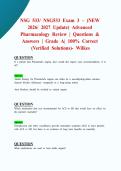 NSG 533&sol; NSG533 Exam 3 &ndash; &lpar;NEW 2026&sol; 2027 Update&rpar; Advanced Pharmacology Review &vert; Questions & Answers &vert; Grade A&vert; 100&percnt; Correct &lpar;Verified Solutions&rpar;- Wilkes