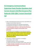 SC Emergency Communications &NewLine;Supervisor Exam Practice Questions And &NewLine;Correct Answers &lpar;Verified Answers&rpar; Plus  &NewLine;Rationale 2026 Q&A&vert; Instant Download &NewLine;Pdf 