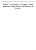 Portage Learning BIOD 171 Essential Microbiology Module 2 Exam &vert; Verified Questions & Answers&NewLine;