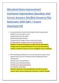 Maryland Home Improvement &NewLine;Contractor Examination Questions And &NewLine;Correct Answers &lpar;Verified Answers&rpar; Plus &NewLine;Rationales 2026 Q&A &vert; Instant &NewLine;Download Pdf