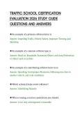 TRAFFIC SCHOOL CERTIFICATION&NewLine;EVALUATION 2026 STUDY GUIDE&NewLine;QUESTIONS AND ANSWERS&NewLine;