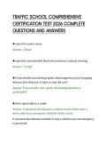 TRAFFIC SCHOOL COMPREHENSIVE&NewLine;CERTIFICATION TEST 2026 COMPLETE&NewLine;QUESTIONS AND ANSWERS&NewLine;