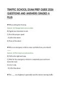 TRAFFIC SCHOOL EXAM PREP GUIDE 2026&NewLine;QUESTIONS AND ANSWERS GRADED A&NewLine;PLUS&NewLine;