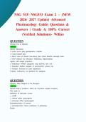 NSG 533&sol; NSG533 Exam 2 &ndash; &lpar;NEW 2026&sol; 2027 Update&rpar; Advanced Pharmacology Guide&vert; Questions & Answers &vert; Grade A&vert; 100&percnt; Correct &lpar;Verified Solutions&rpar;- Wilkes