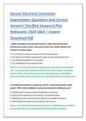 Kansas Electrical Contractor &NewLine;Examination Questions And Correct &NewLine;Answers &lpar;Verified Answers&rpar; Plus &NewLine;Rationales 2026 Q&A &vert; Instant &NewLine;Download Pdf 