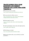 TRAFFIC SCHOOL FINAL EXAM&NewLine;QUESTIONS AND CORRECT&NewLine;ANSWERS 2026 LATEST PREP GUIDE&NewLine;VERIFIED A&plus;