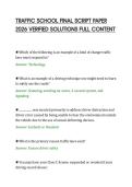 TRAFFIC SCHOOL FINAL SCRIPT PAPER&NewLine;2026 VERIFIED SOLUTIONS FULL CONTENT&NewLine;