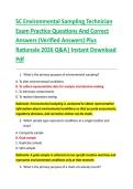 SC Environmental Sampling Technician &NewLine;Exam Practice Questions And Correct &NewLine;Answers &lpar;Verified Answers&rpar; Plus &NewLine;Rationale 2026 Q&A&vert; Instant Download &NewLine;Pdf  