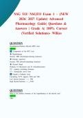 NSG 533&sol; NSG533 Exam 1 &ndash; &lpar;NEW 2026&sol; 2027 Update&rpar; Advanced Pharmacology Guide&vert; Questions & Answers &vert; Grade A&vert; 100&percnt; Correct &lpar;Verified Solutions&rpar;- Wilkes