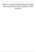 Portage Learning BIOD 171 Essential Microbiology Module 2 Exam &vert; Verified Questions & Answers