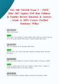 NSG 548&sol; NSG548 Exam 3 &ndash; &lpar;NEW 2026&sol; 2027 Update&rpar; FNP Role Children & Families Review&vert; Questions & Answers &vert; Grade A&vert; 100&percnt; Correct &lpar;Verified Solutions&rpar;- Wilkes