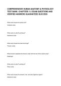 COMPREHENSIVE HUMAN ANATOMY & PHYSIOLOGY TEST BANK&colon; CHAPTERS 1-3 EXAM QUESTIONS AND VERIFIED ANSWERS GUARANTEED SUCCESS