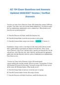 AZ 104 Exam Questions and Answers &NewLine;Updated 2026&sol;2027 Version &vert; Verified &NewLine;Answers 