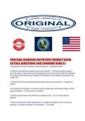 PORTAGE LEARNING NUTRITION CORRECT EXAM ACTUAL QUESTIONS AND ANSWERS SURE
