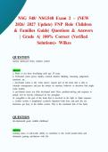 NSG 548&sol; NSG548 Exam 2 &ndash; &lpar;NEW 2026&sol; 2027 Update&rpar; FNP Role Chilwdren & Families Guide&vert; Questions & Answers &vert; Grade A&vert; 100&percnt; Correct &lpar;Verified Solutions&rpar;- Wilkes
