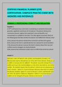 CERTIFIED FINANCIAL PLANNER &lpar;CFP&rpar; &NewLine;CERTIFICATION&colon; COMPLETE PRACTICE EXAM WITH &NewLine;ANSWERS AND RATIONALES 