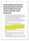 Florida Certified General Contractor &NewLine;Examination Questions And Correct &NewLine;Answers &lpar;Verified Answers&rpar; Plus &NewLine;Rationales 2026 Q&A &vert; Instant &NewLine;Download Pdf 