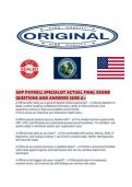 ADP PAYROLL SPECIALIST ACTUAL FINAL EXAMS QUESTIONS AND ANSWERS SURE